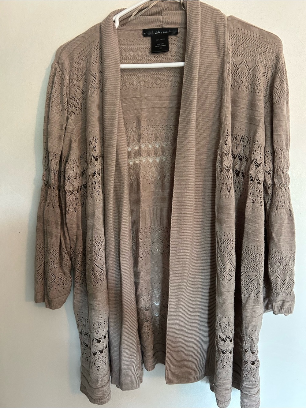 united states sweaters Light Taupe Open-Front Knit Cardigan